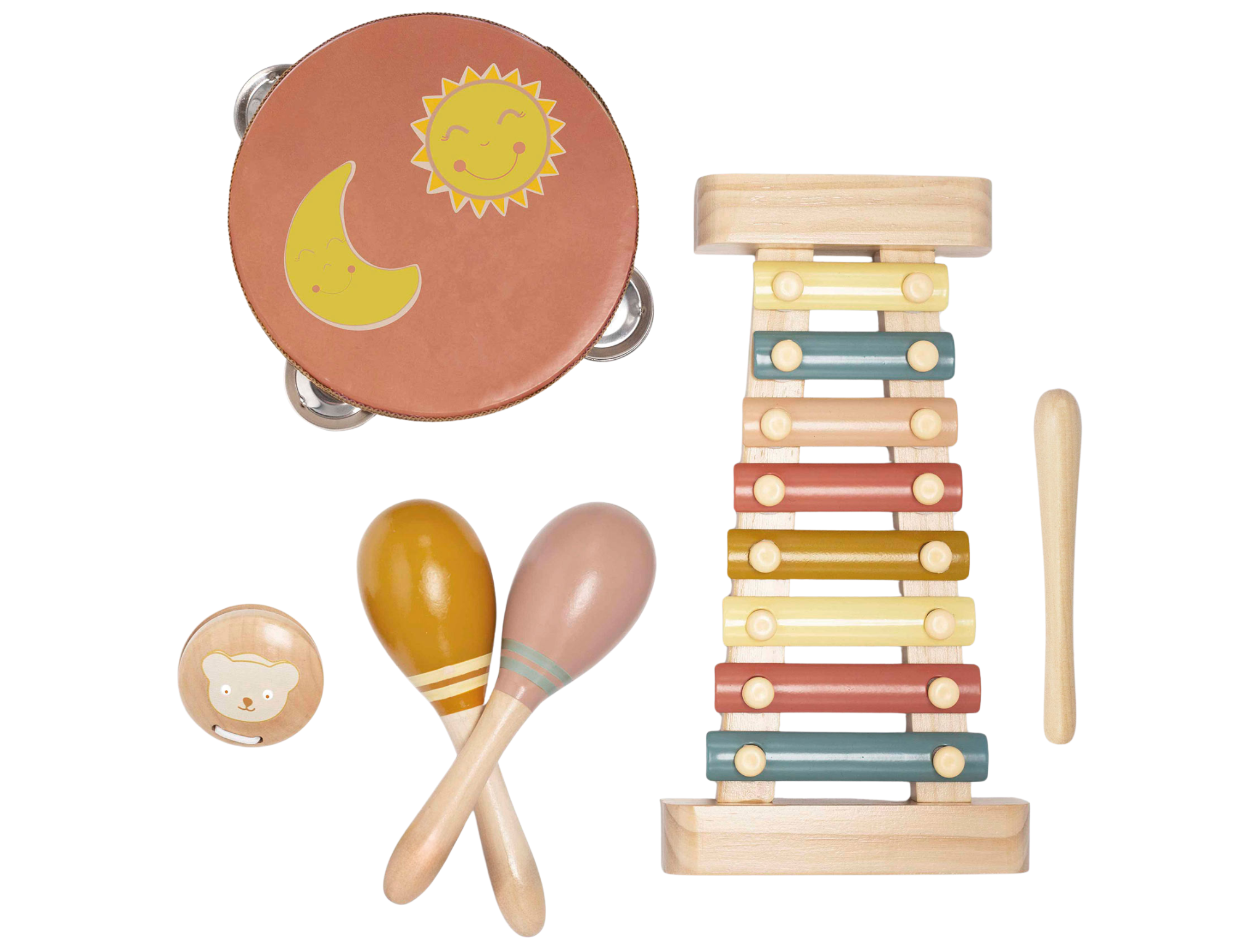 Coffret musical - 4 instruments en bois FSC