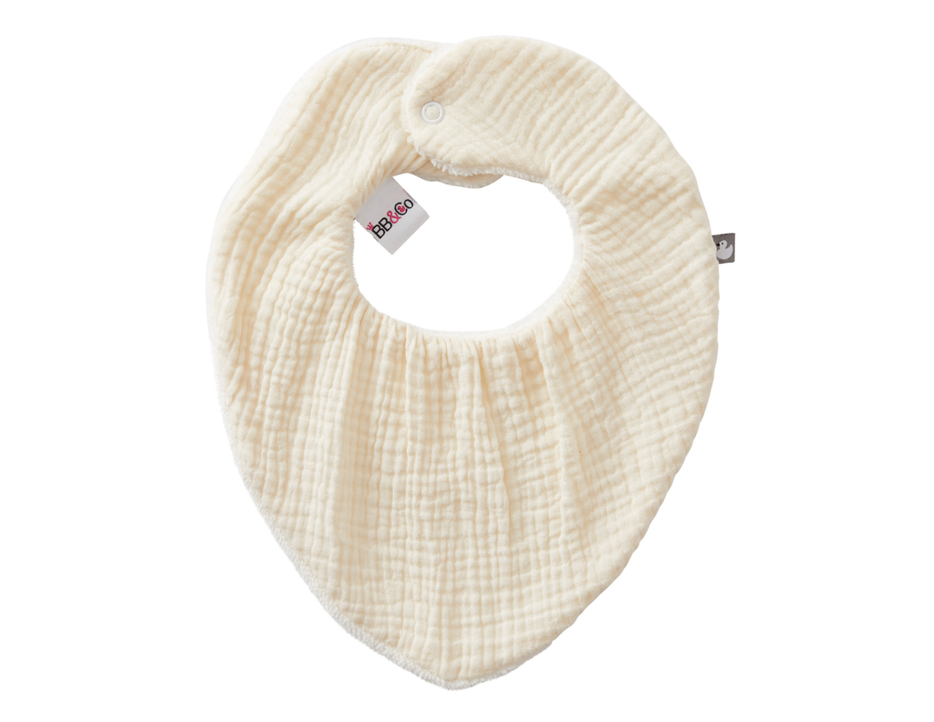 Bavoir Bandana Réversible – Biscuit