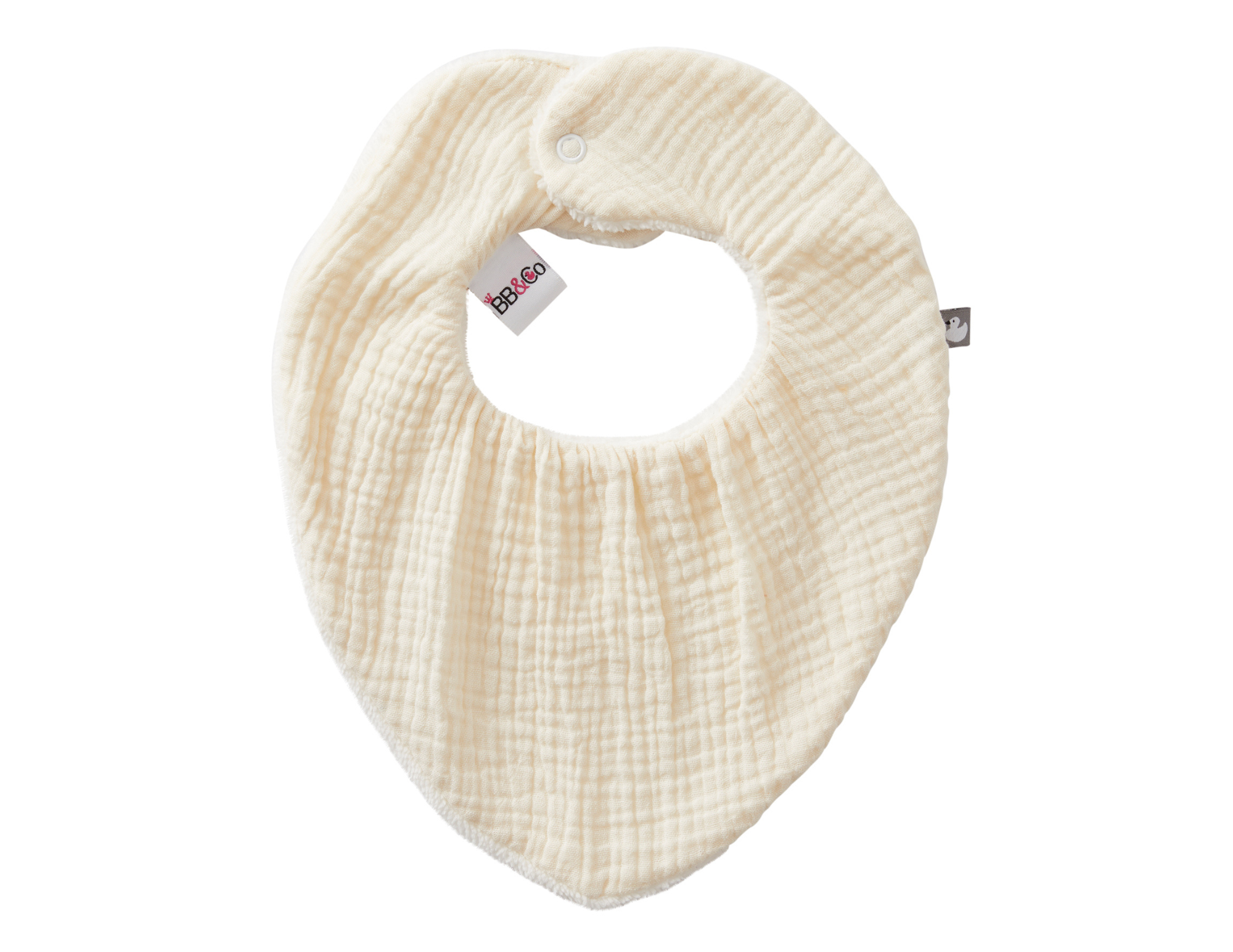 Bavoir Bandana Réversible – Biscuit