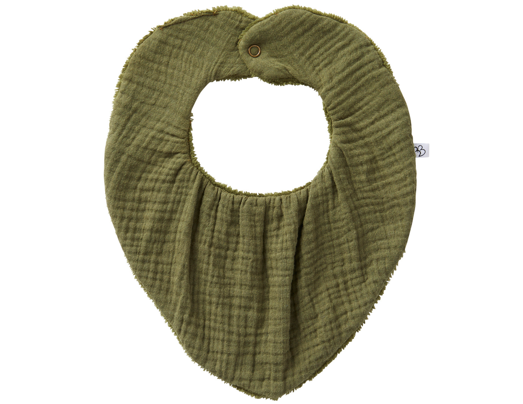 Bavoir Bandana Réversible – Fougère - Personnalisable