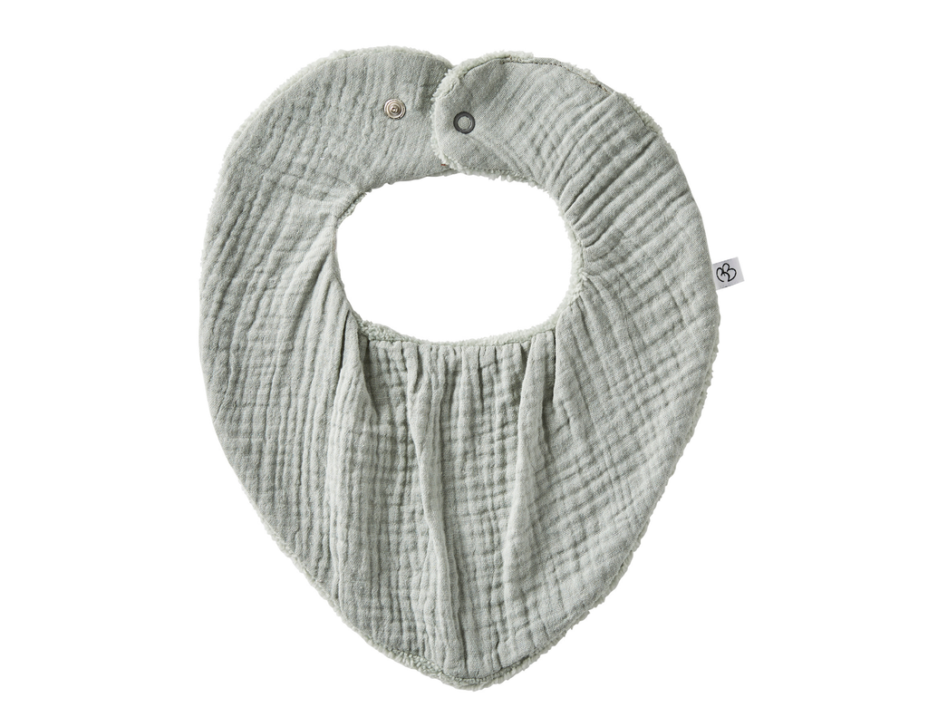 Bavoir Bandana Réversible – Vert d'eau