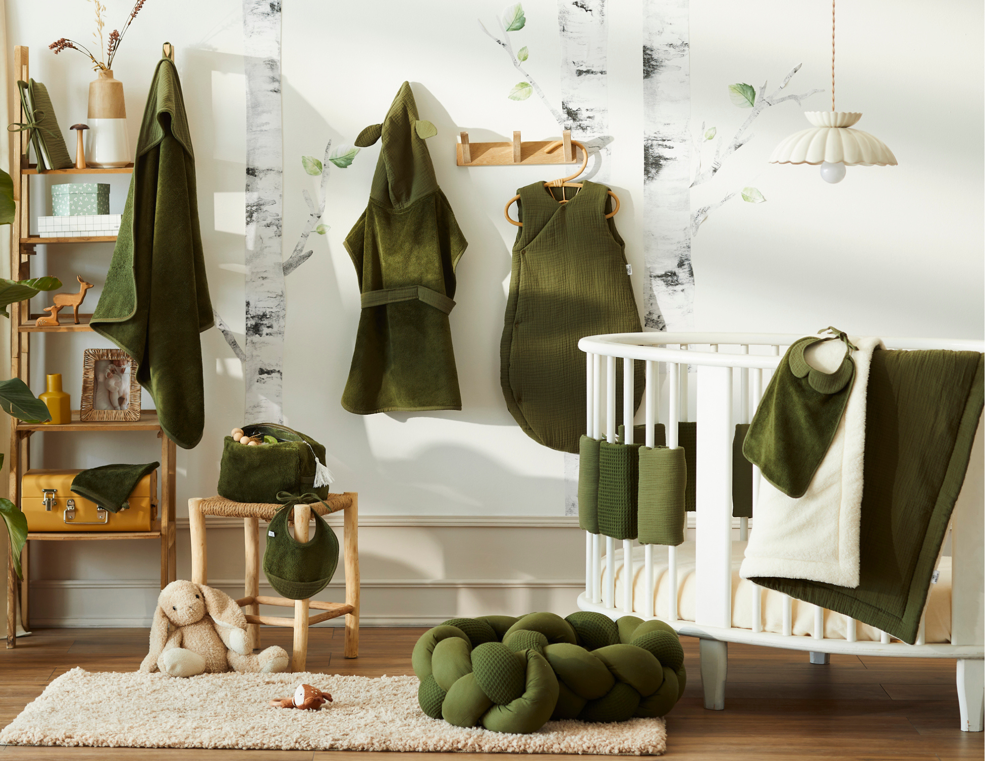 Cape de bain Bambou & Gaze de coton - Fougère