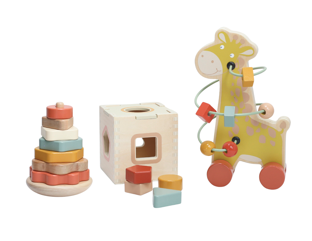 Coffret 3 jeux d'éveil en bois