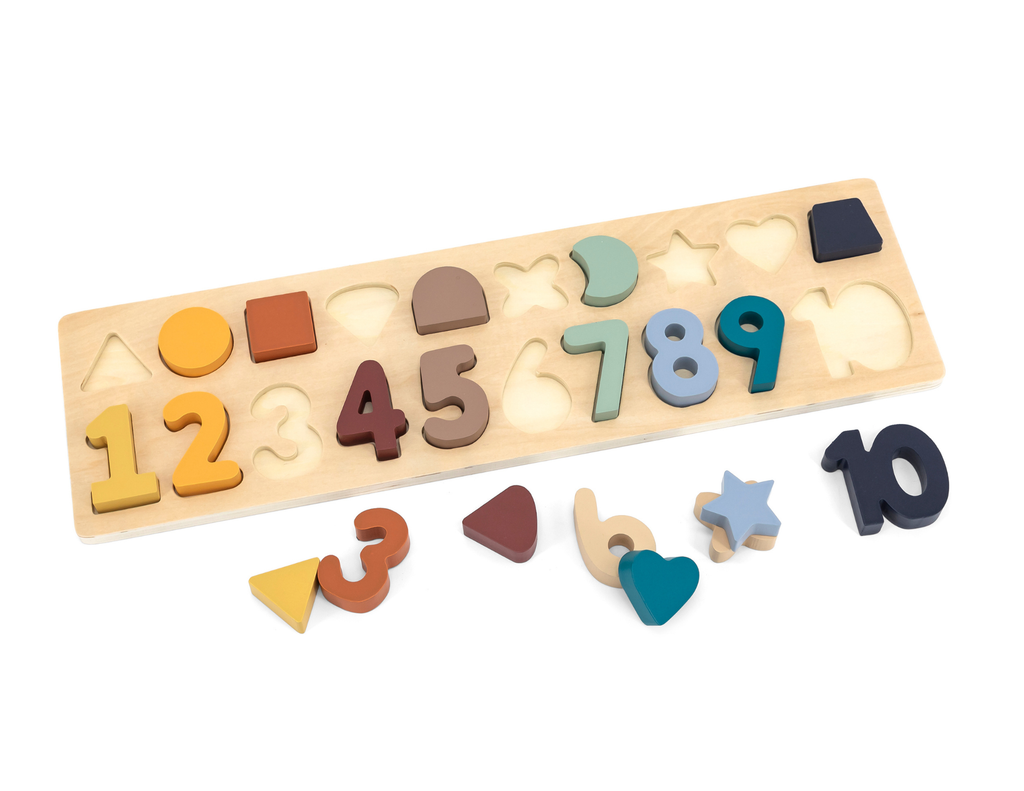 Puzzle en bois - Chiffres & formes