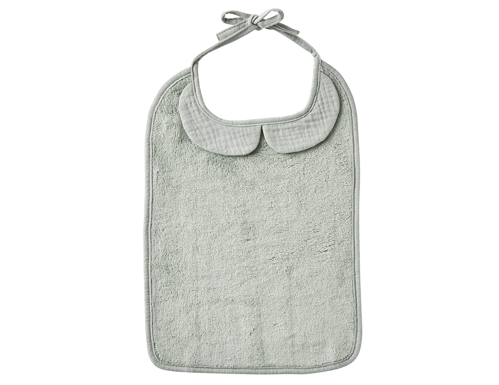 Bavoir col Claudine – Bambou & Gaze de Coton - Vert d'eau