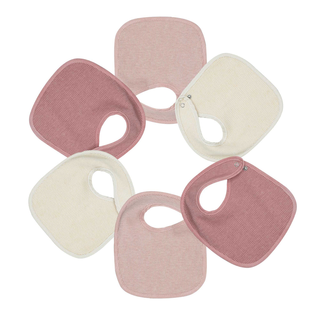 Bavoirs bébé - Naissance x6 - Vieux rose