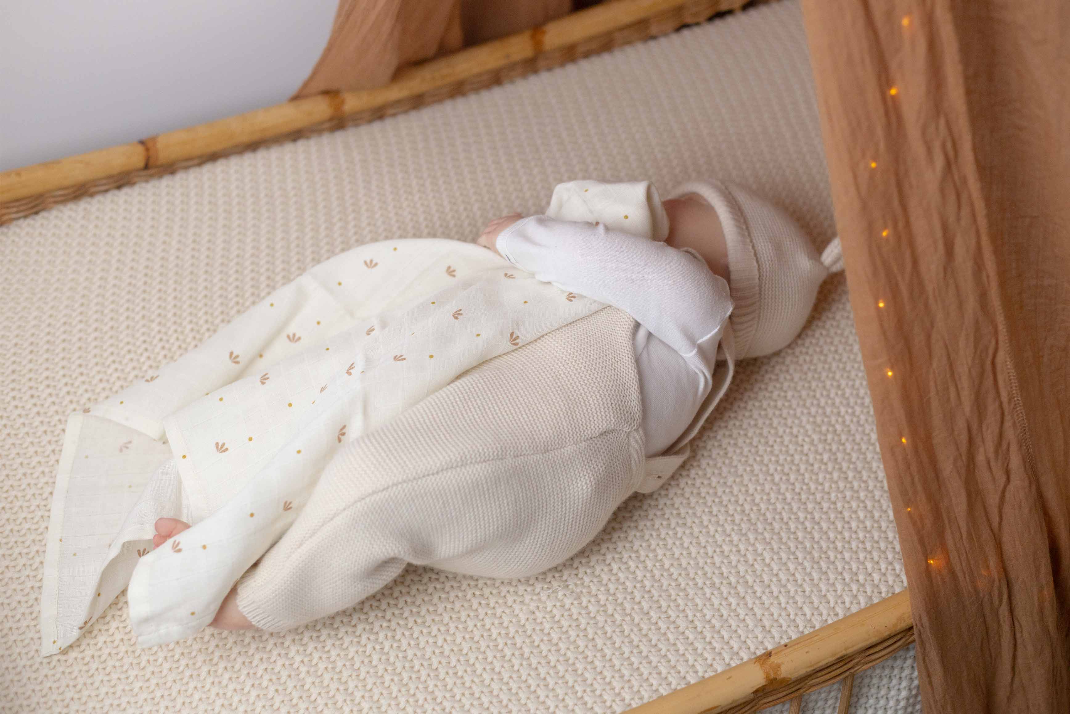 Lot de 3 langes Coton - 70x70cm - Caramel