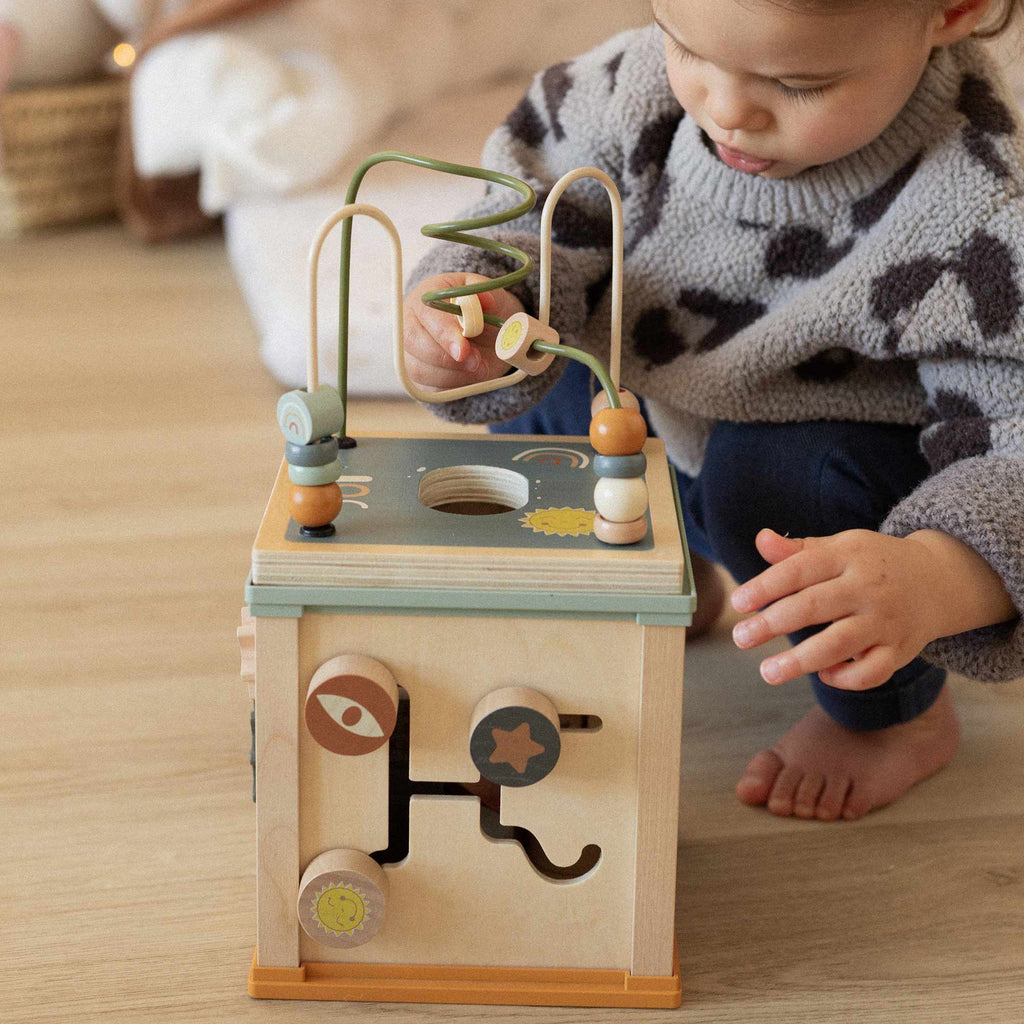 Cube d'activité en bois FSC - 5 en 1
