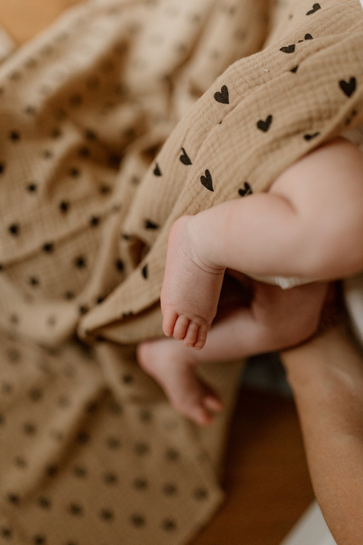 Lange gaz de coton - Coeurs - 105x105