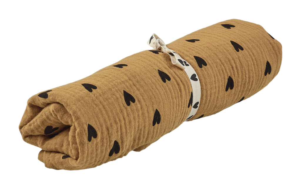 Lange gaz de coton - Coeurs - 105x105