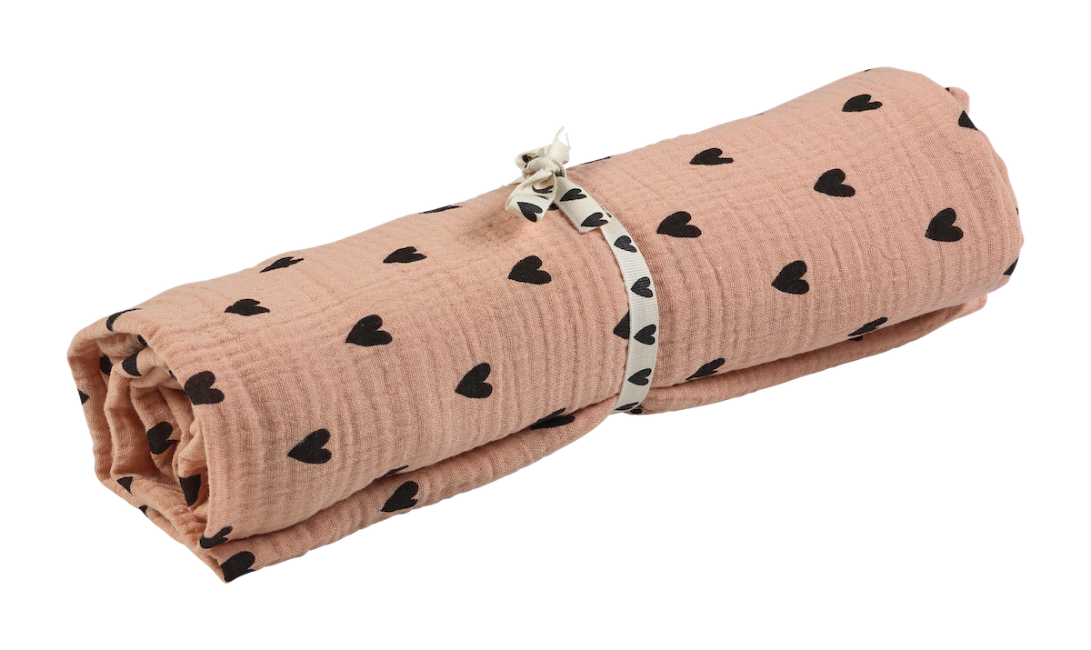 Lange gaz de coton - Coeurs - 105x105