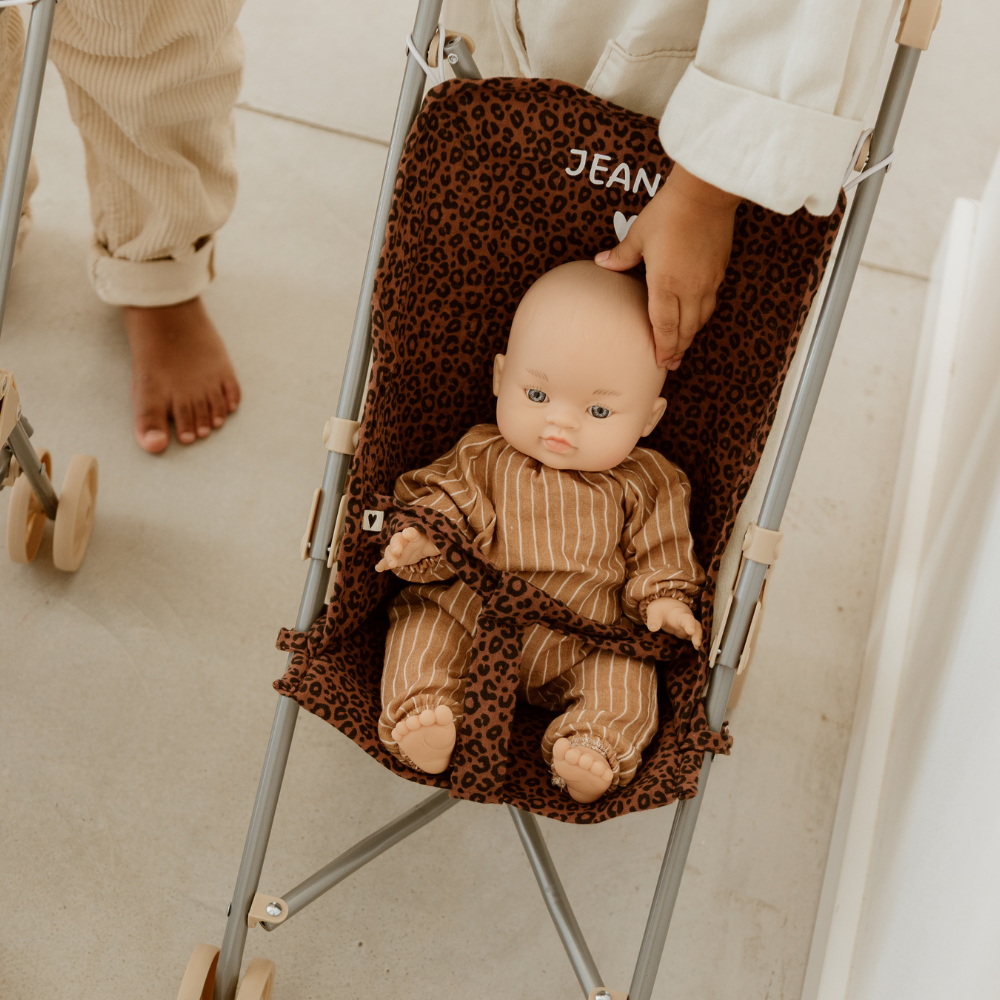 Poussette Gaze Léopard marron