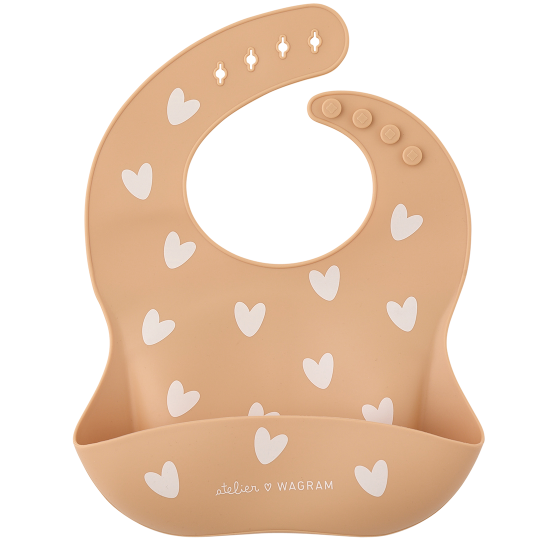 Bavoir silicone - Cœurs